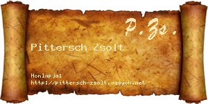 Pittersch Zsolt névjegykártya